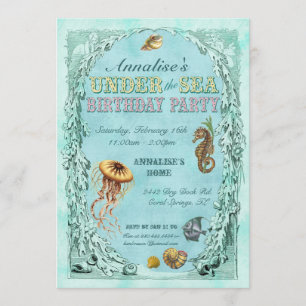 Under the Sea Birthday Party Invitation - Pink
