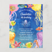 Under the Sea Birthday Party Invitation Postcard (Front)