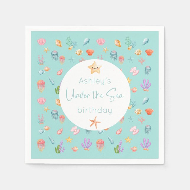 Under The Sea Birthday Party Napkins (Front)