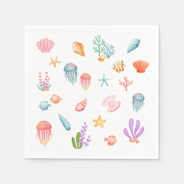 Under The Sea Birthday Party Napkins (Front)