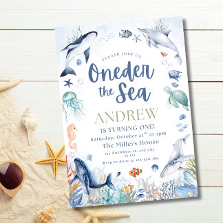 Under the Sea Birthday Party Ocean Animals Kids Invitation