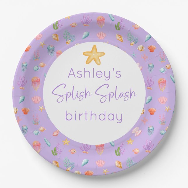 Under The Sea Birthday Party Paper Plates (Front)