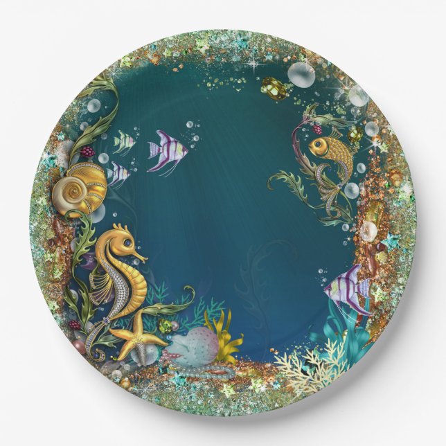 Under The Sea Birthday Party Paper Plates (Front)