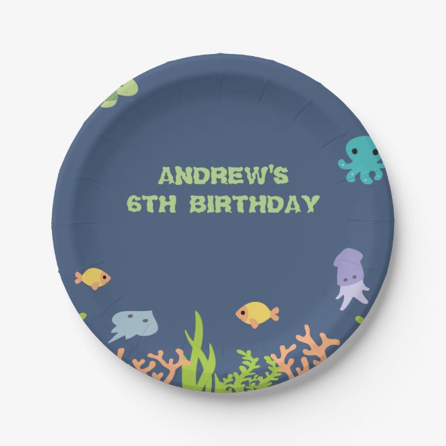 Under the Sea Birthday Party Plate (Front)