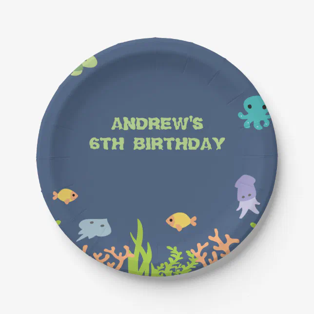 Under the Sea Birthday Party Plate Zazzle