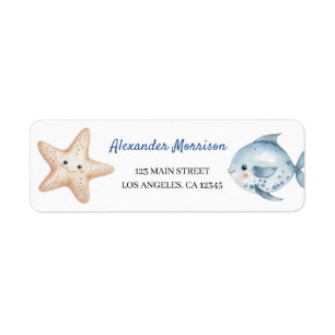 Under The Sea Birthday Party Return Address Label