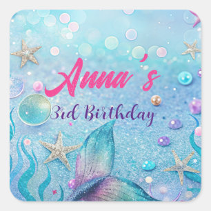 Under the Sea Birthday Party Square Sticker