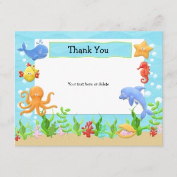 Under The Sea Birthday Party Thank You Card by eventfulcards at Zazzle