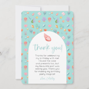 Under The Sea Birthday Photo Thank You Invitation