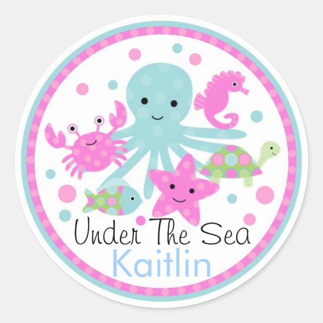 Under The Sea Birthday Sticker (Front)