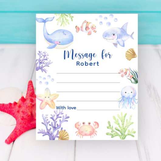 Under the sea birthday time capsule message