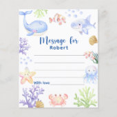 Under the sea birthday time capsule message (Front)