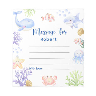 Under the sea birthday time capsule message notepad
