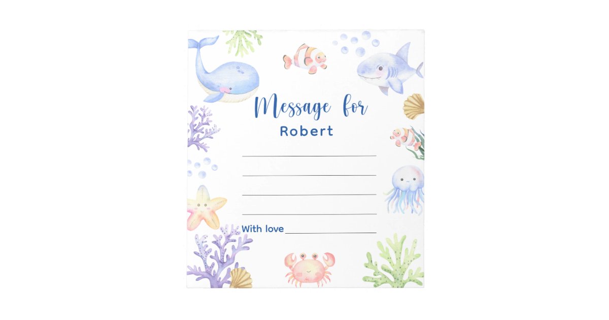 Under the sea birthday time capsule message notepad | Zazzle