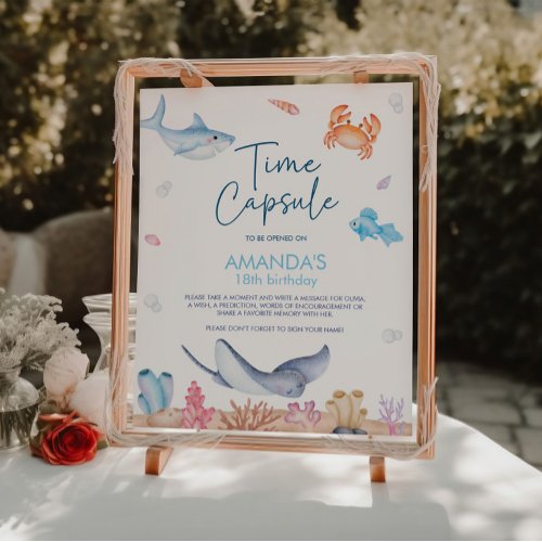 Under The Sea Birthday Time Capsule Sign