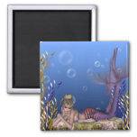 Under The Sea Blonde Mermaid Fantasy Magnet at Zazzle