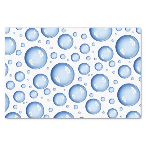 Under the Sea  Blue Air and Water Bubbles Tissue Paper