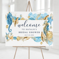 Under the Sea Blue and Gold Bridal Shower Welcome 