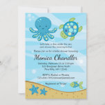 Under The Sea Blue Baby Shower Invitation Card at Zazzle