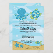 Under the Sea Blue Baby Shower Invitations (Front/Back)