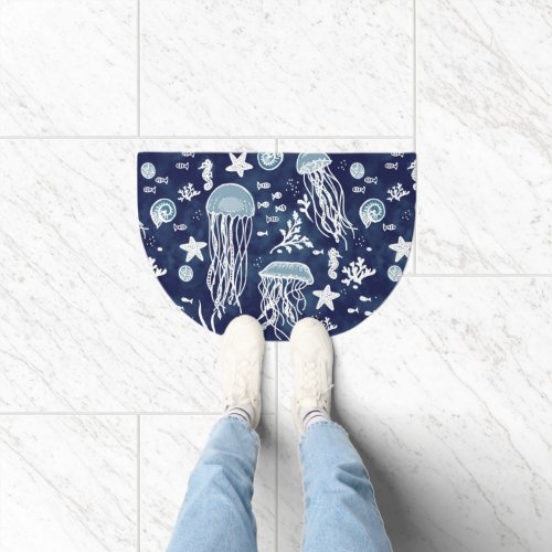 Under the Sea Blue Bathroom Doormat