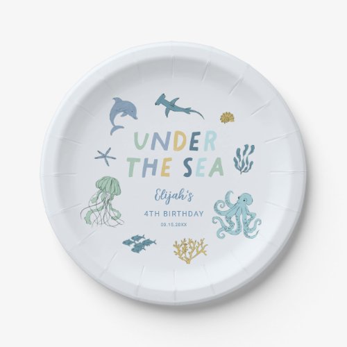 Under The Sea Blue Birthday Party Paper Plates