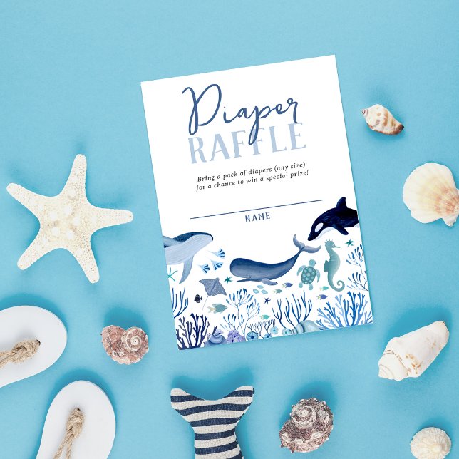 Under the Sea Blue Boy Diaper Raffle Enclosure Card (Creator Uploaded)