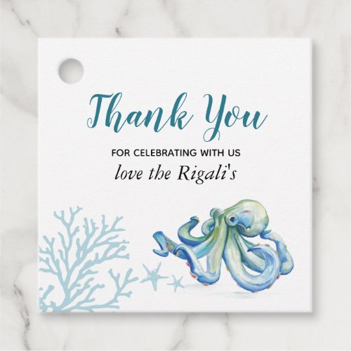 Under The Sea Blue Favor Tag
