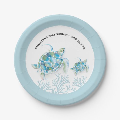 Under The Sea Blue Sea Turtle Paper Plates