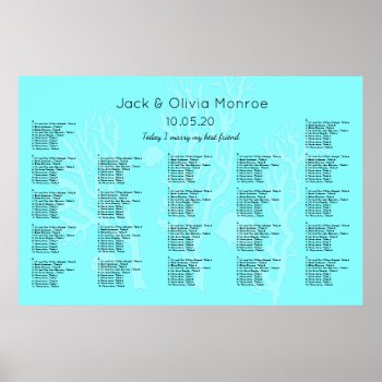 Under The Sea Blue Seating Chart by sandpiperWedding at Zazzle