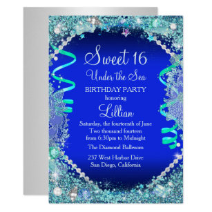 Under The Sea Sweet 16 Invitations Zazzle Under The Sea Sweet 16 Invitations Zazzle