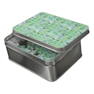 Under the Sea Blue Watercolor on Green   Jigsaw Puzzle
