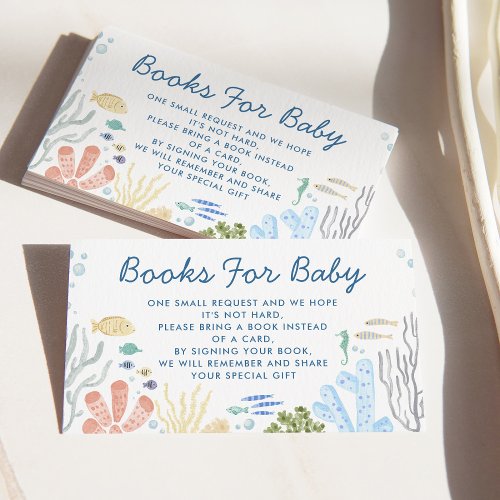 Under the Sea Books For Baby Baby Shower  Enclosure Card