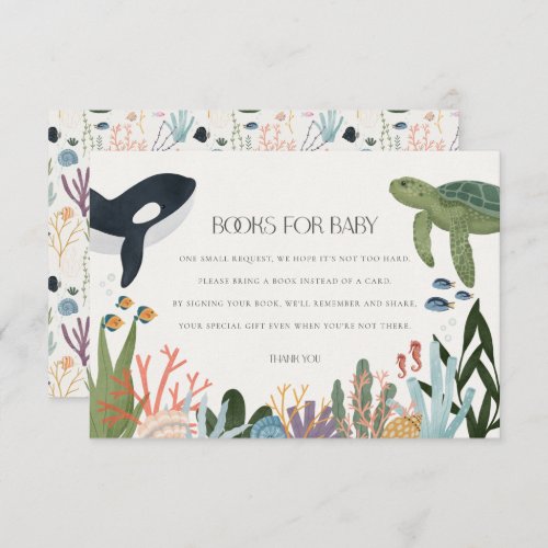 Under the Sea Books for Baby Invite Insert