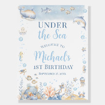 Under the Sea Boy 1st Birthday Welcome Sign