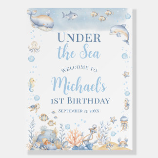 Under the Sea Boy 1st Birthday Welcome Sign