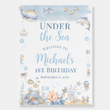 Under the Sea Boy 1st Birthday Welcome Sign