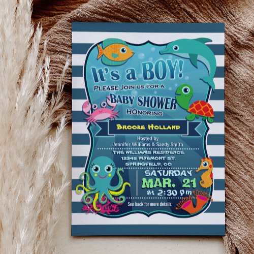 Under the Sea Boy Baby Shower Invitation