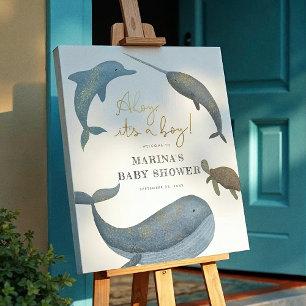 Under The Sea Boy Baby Shower Welcome Sign