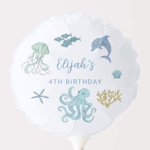 Under The Sea Boy Birthday Party Balloon