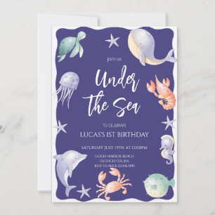 Under the Sea  Boy Birthday Party Invitation