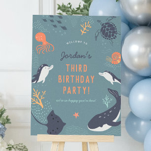Under The Sea Boy Birthday Party Welcome Sign