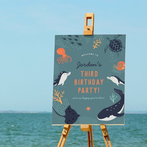 Under The Sea Boy Birthday Party Welcome Sign
