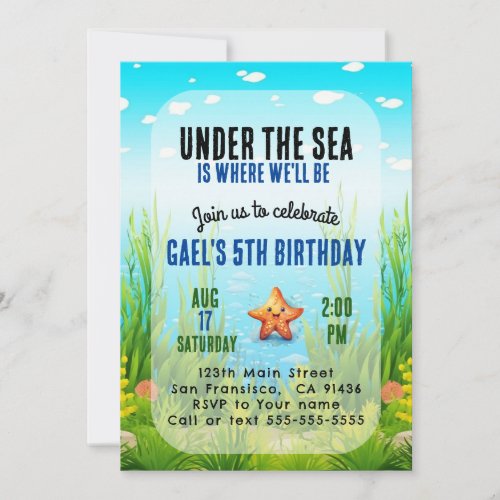 Under the Sea Boy Kids Birthday Invitation Party