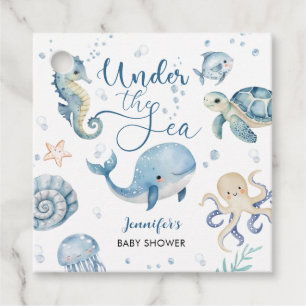 Under The Sea Boy Watercolor Baby Shower Favor Tag