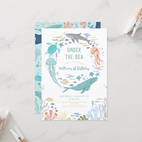 Under The Sea Boys 1st Birthday Invitation