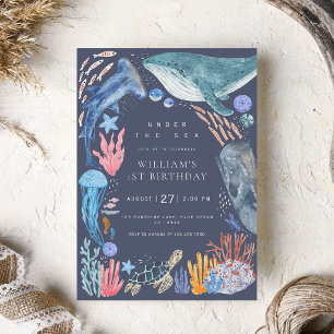 Under The Sea Boy's 1st Birthday Invitation