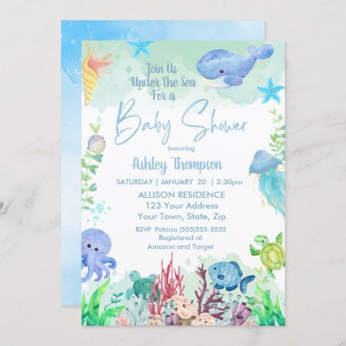 Under the Sea Boys Baby Shower Invitation