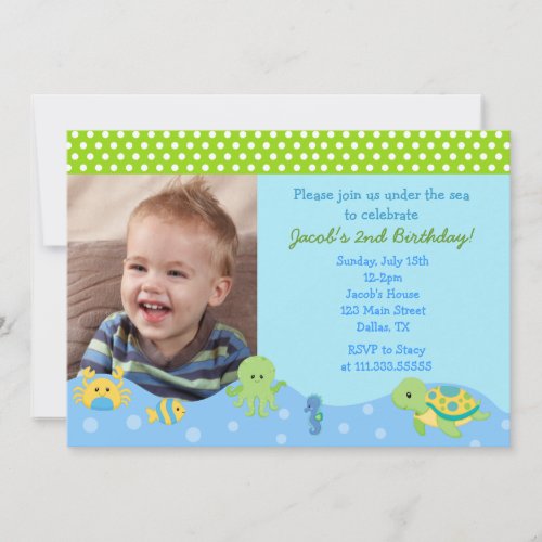 Under the Sea Boys Custom Birthday Invitations
