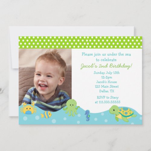 Under the Sea Boys Custom Birthday Invitations